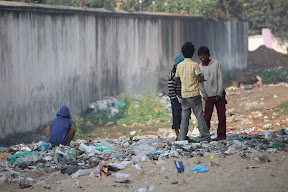 Children Playing In Trash, Bodh Gaya, India